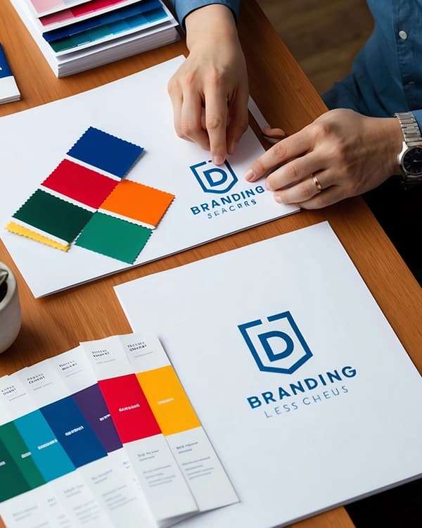Branding process with color swatches