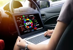 Local SEO visualization showing map interface across devices