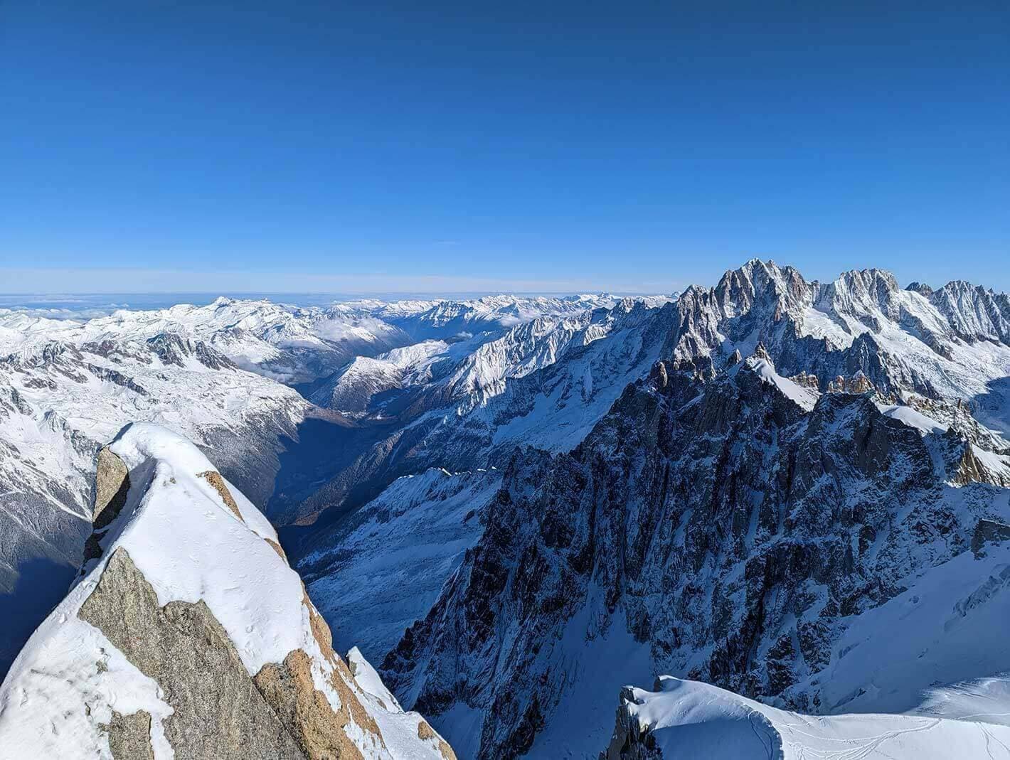 Snow-capped mountain range
